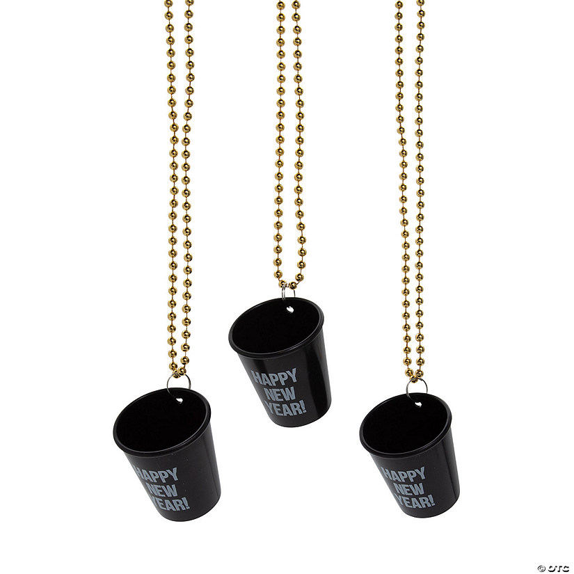 Happy New Year Shot Glass Bead Necklaces - 12 Pc. Image