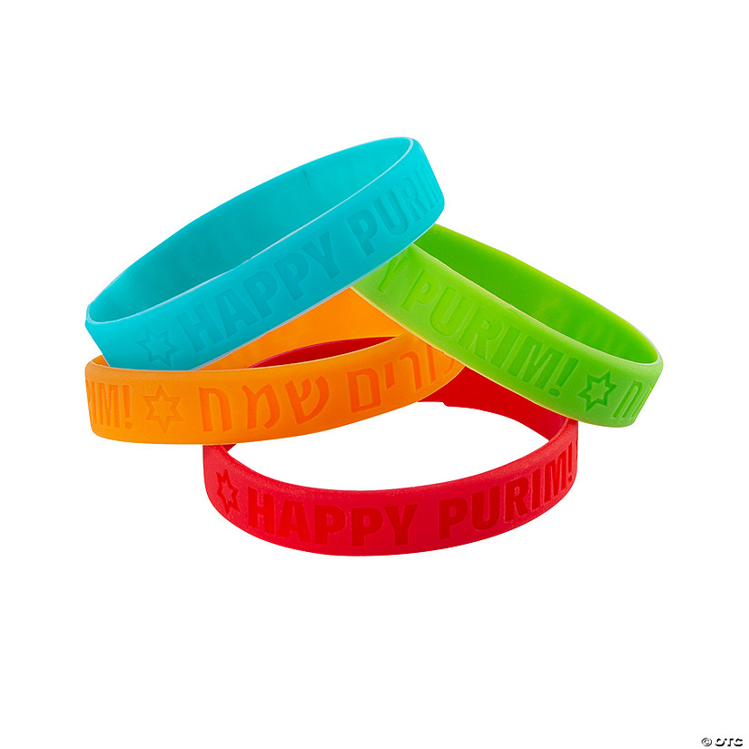 Happy Purim Bracelets - 24 Pc. Image