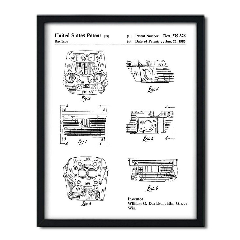 Harley Engine Head Patent 1Pk 8.5x11in Image