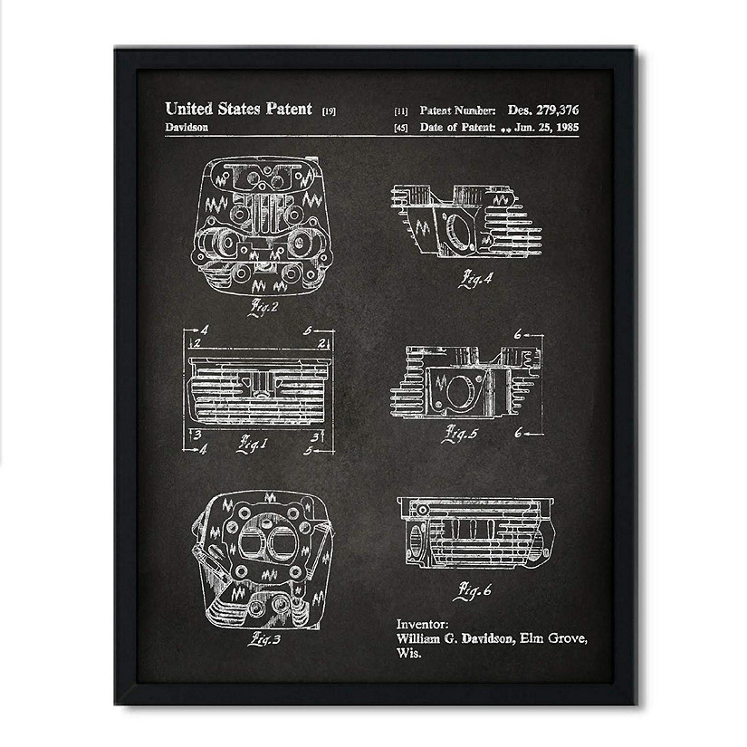 Harley Engine Head Patent 8.5x11in Image