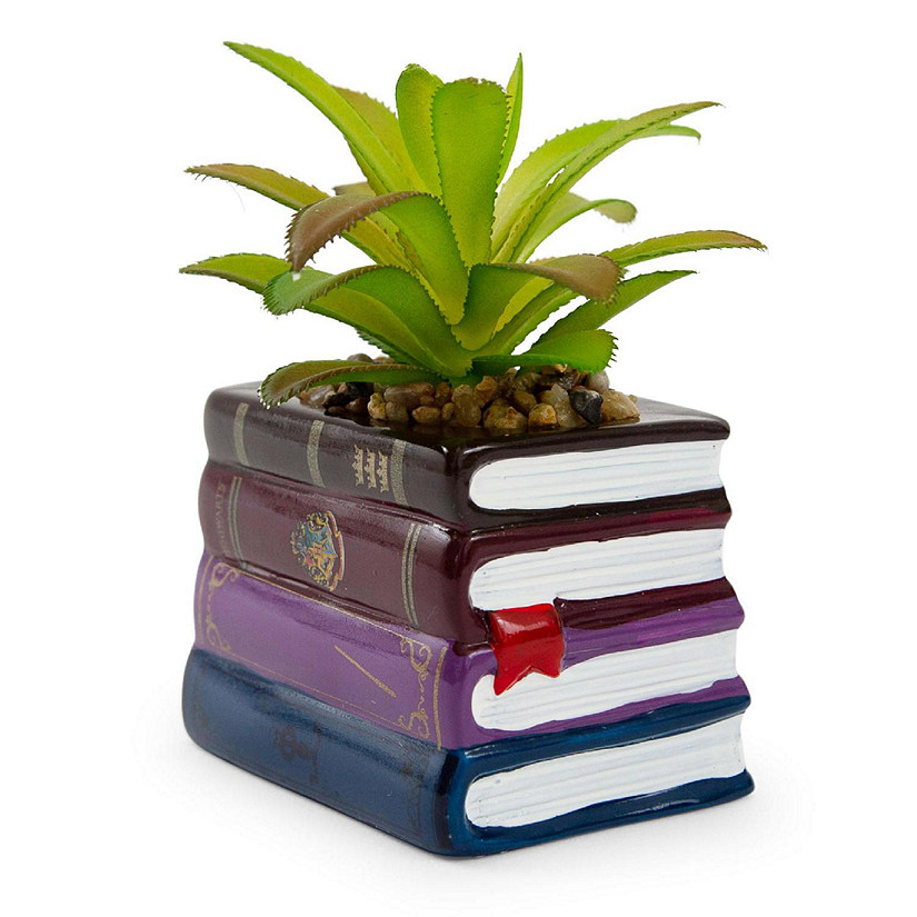 Harry Potter Book Stack 3-Inch Ceramic Planter With Artificial Succulent Image