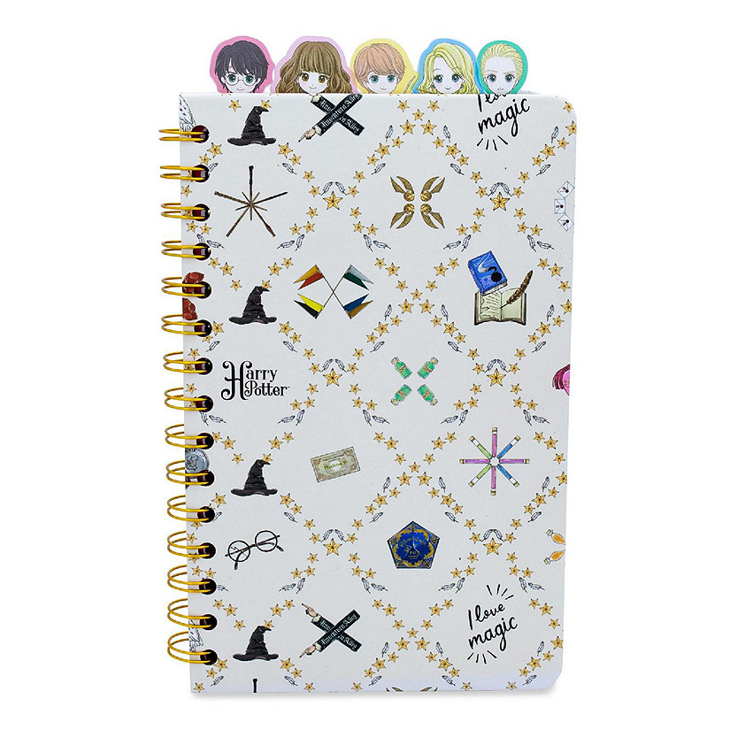 Harry Potter Chibi Hogwarts 75-Page Spiral Notebook  Bound Sketchbook Journal, School Supplies For College, Business  8 x 5 Inches Image