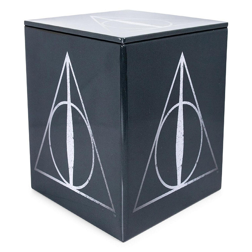 Harry Potter Deathly Hallows Tin Storage Box Cube Organizer with Lid  4 Inches Image