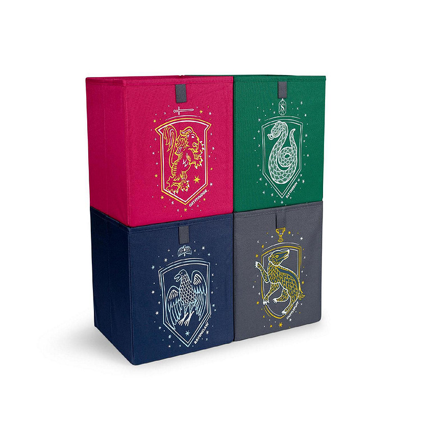 Harry Potter Hogwarts Houses 11-Inch Storage Bin Cube Organizers  Set of 4 Image