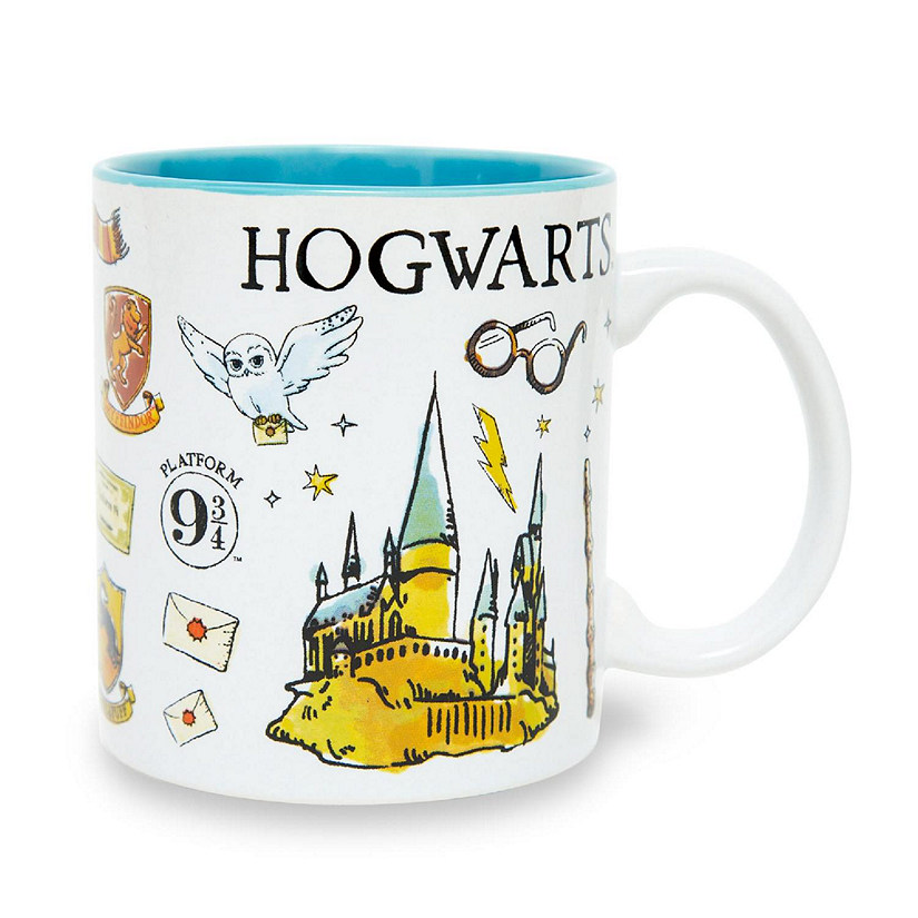Harry Potter Hogwarts Icons Ceramic Mug  Holds 20 Ounces Image