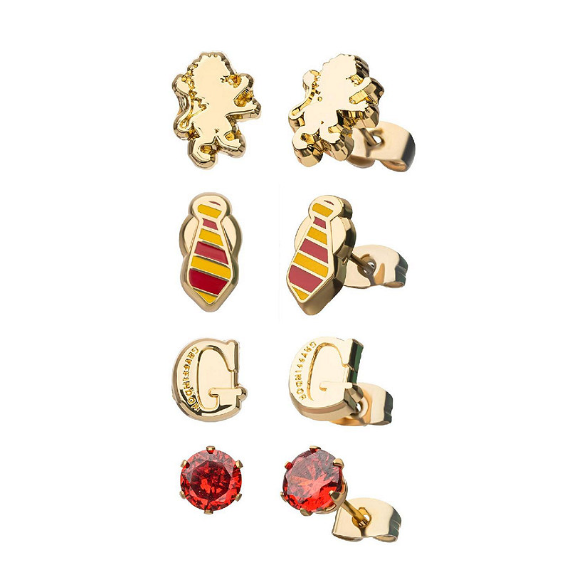 Harry Potter House Gryffindor 4-Piece Stud Earring Set Image