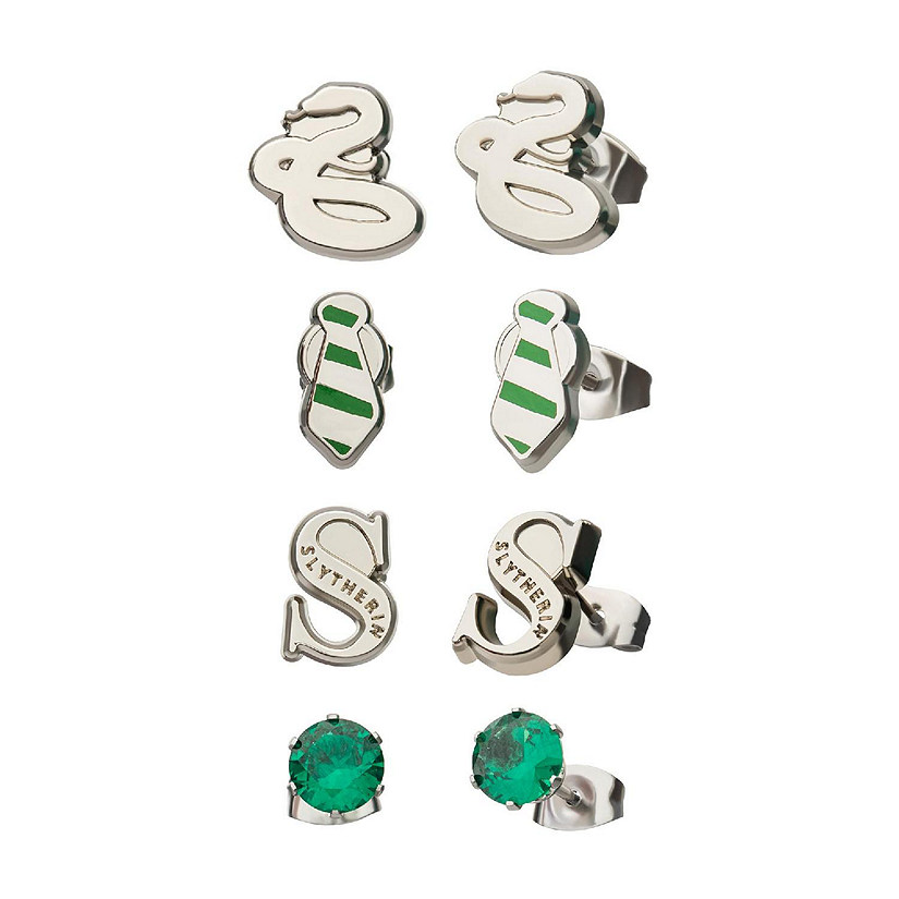 Harry Potter House Slytherin 4-Piece Stud Earring Set Image