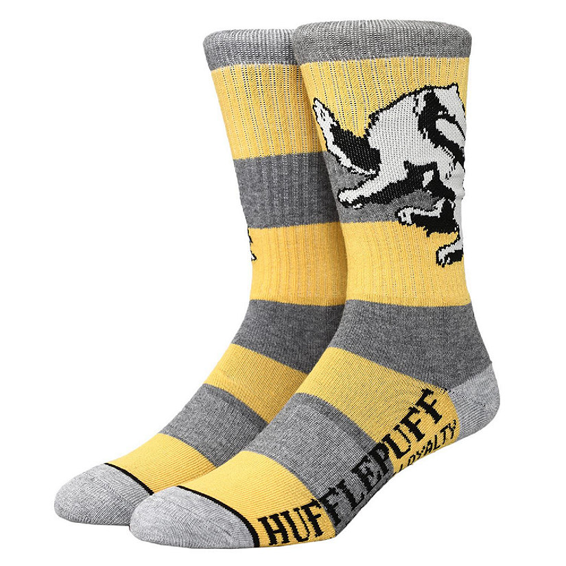 Harry Potter Hufflepuff Athletic Crew Socks for Men Image