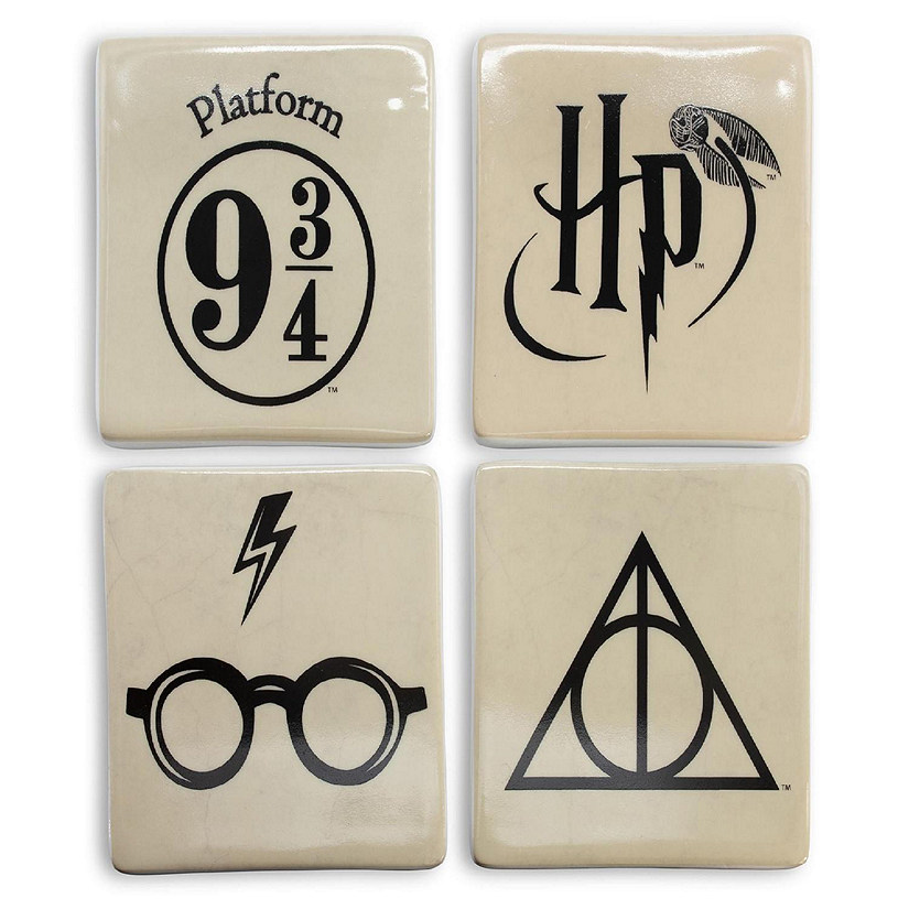 Harry Potter Icons Ceramic Square Drink Coasters  Set of 4 Image