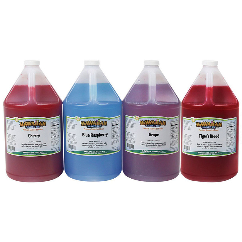 Hawaiian Shaved Ice Syrup 4 Pack, Gallons Image