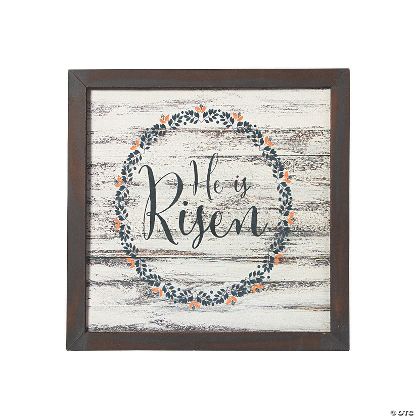 He Is Risen Rustic Wall Sign Image