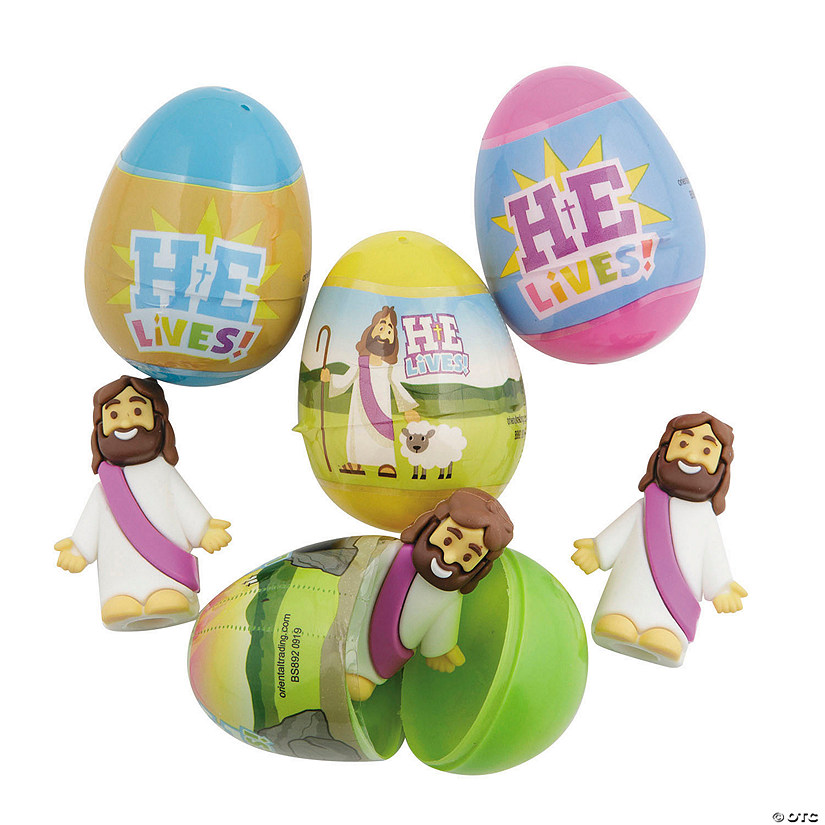 He is Risen ToyFilled Plastic Easter Eggs 12 Pc. Oriental Trading