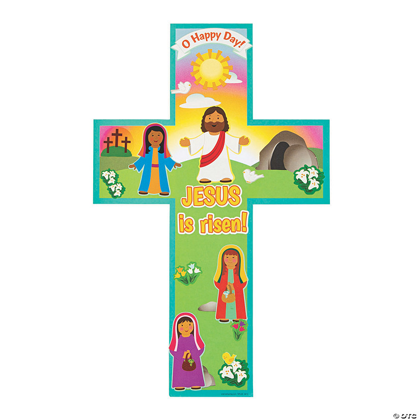 He Lives Cross-Shaped Giant Sticker Scenes - 12 Pc. Image