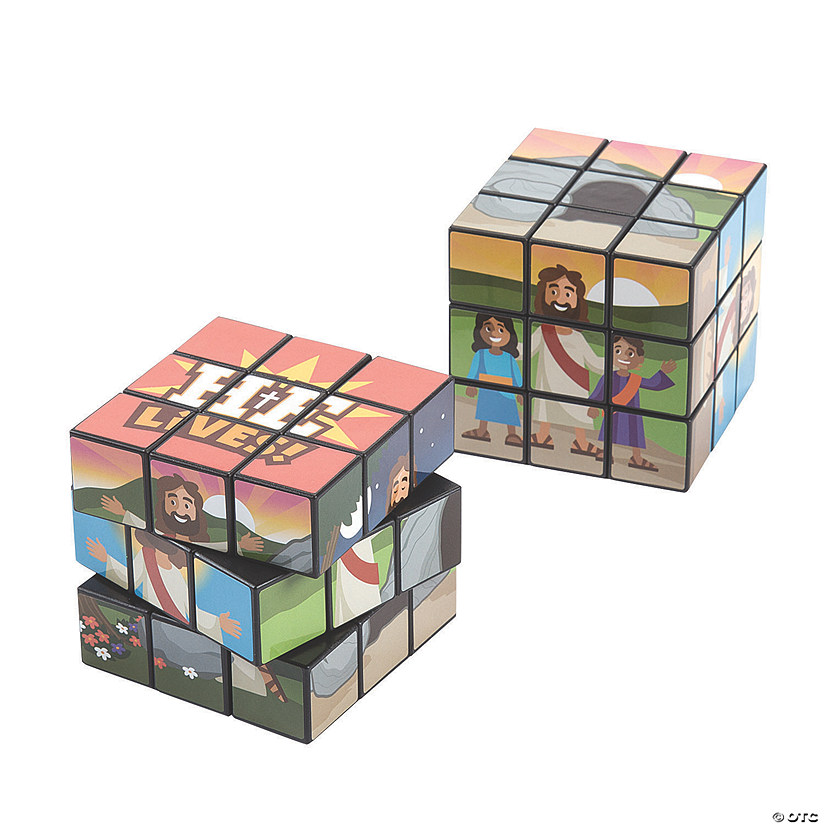 He Lives Puzzle Cubes - 12 Pc. Image