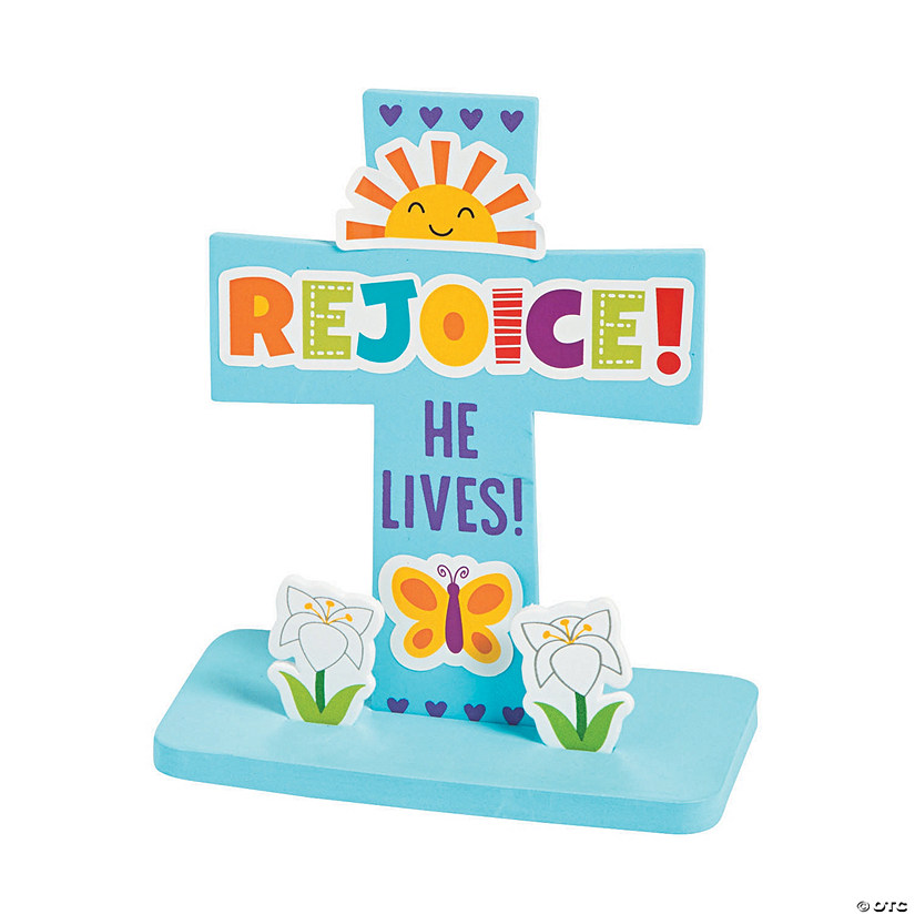 He Lives Stand-Up Cross Bible Craft Kit - Makes 12 Image