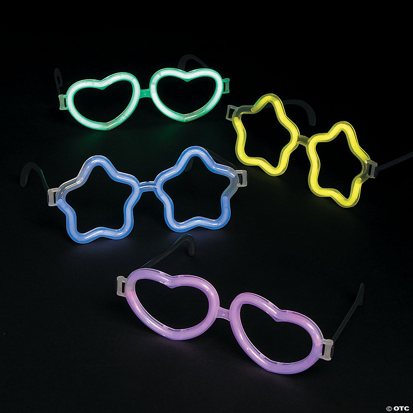 Heart & Star Glow Stick Glasses - 12 Pc. Image