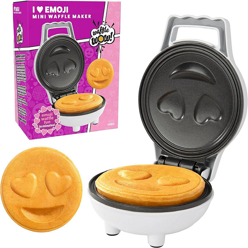 Heart Eye Emoticon Mini Waffle Maker - Make Breakfast Fun for Kids w ...