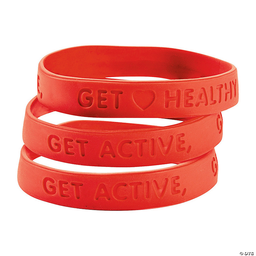 Heart Health Rubber Bracelets Oriental Trading