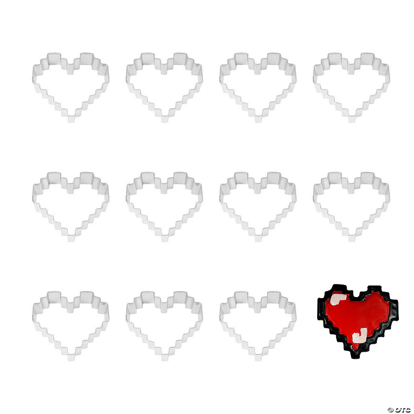 Heart, Pixelated 3" Cookie Cutters Image