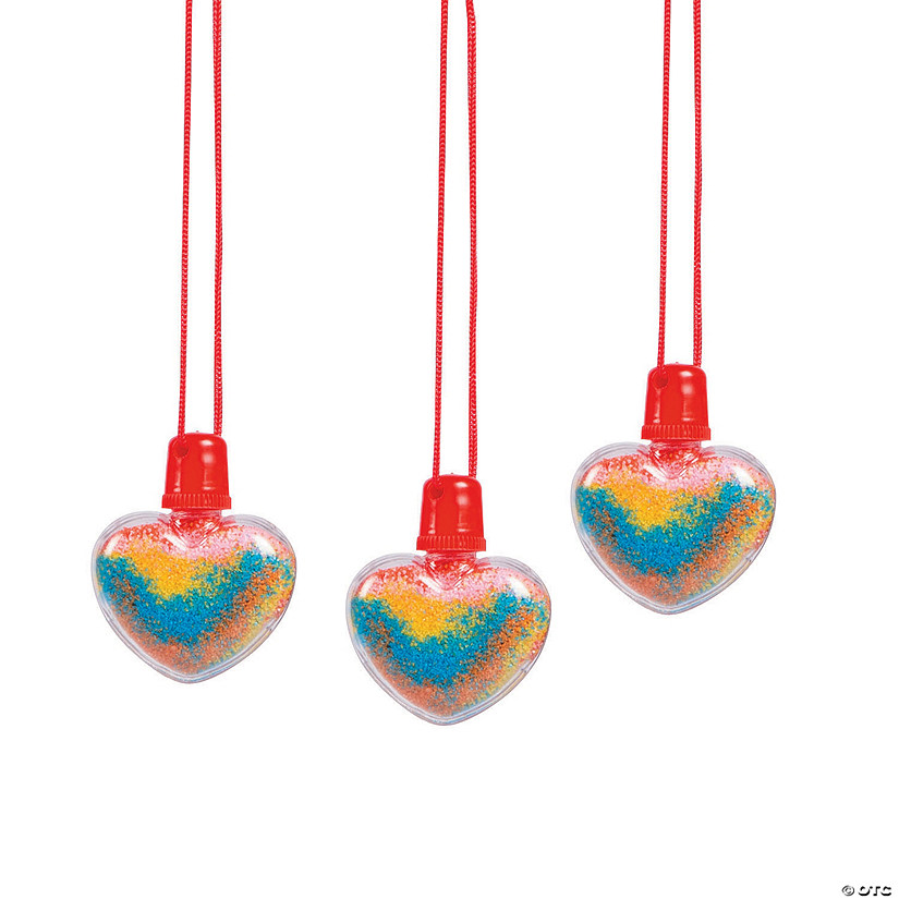 Heart Sand Art Bottle Necklaces - 12 Pc. Image