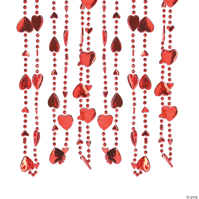 HeartShaped Bead Necklaces 12 Pc.
