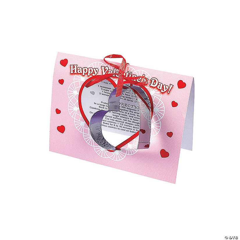 Heart-Shaped Cookie Cutter Valentine Exchanges with Card for 12 Image
