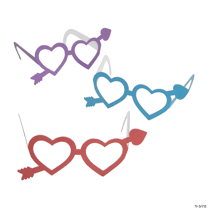 HeartShaped Glitter Glasses 12 Pc. Oriental Trading