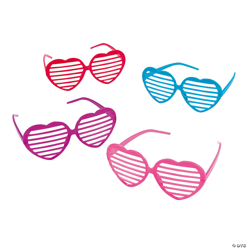 Heart-Shaped Shutter Sunglasses- 12 Pc. Image