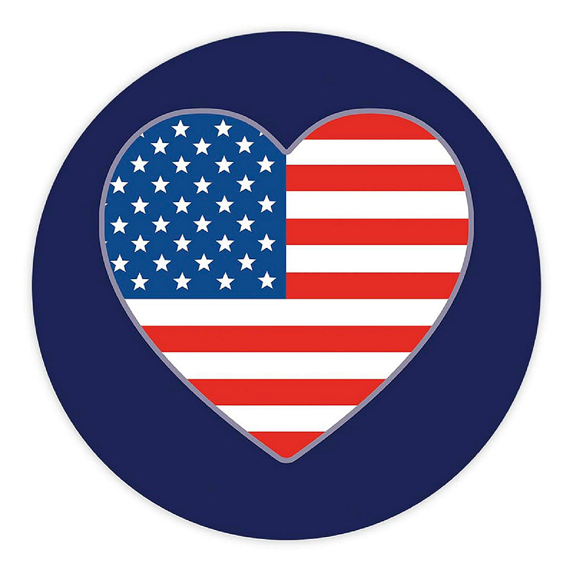 Heart USA Flag Stickers 2IN 40 Pack Image