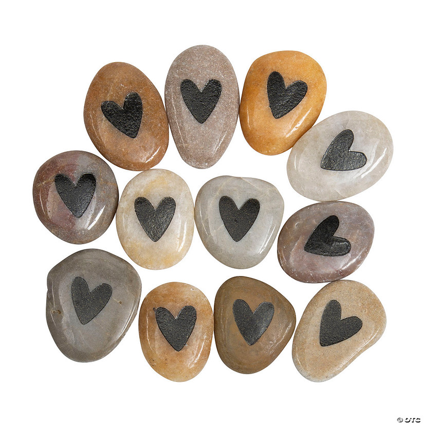 Heart Worry Stones - 12 Pc. Image