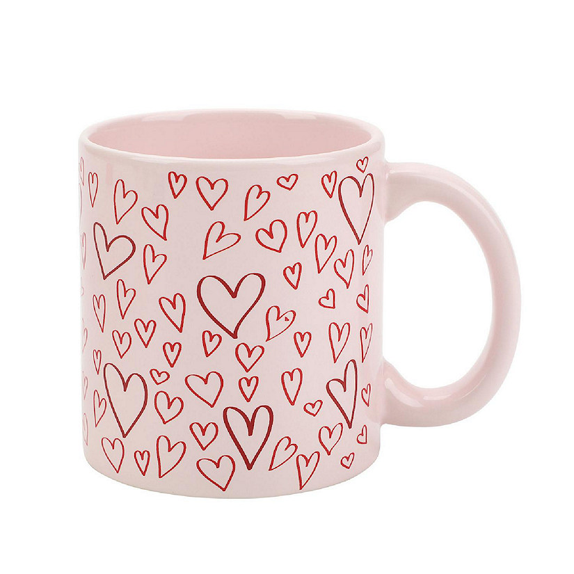 Hearts Pink 16 Oz Ceramic Mug Image