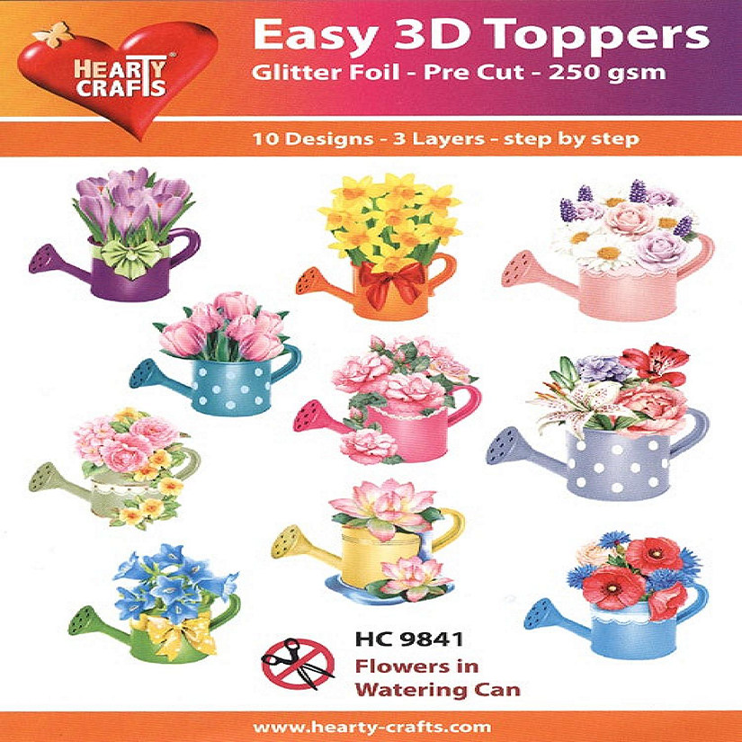 Hearty Crafts Easy 3D  Flowers in Watering Cans Image