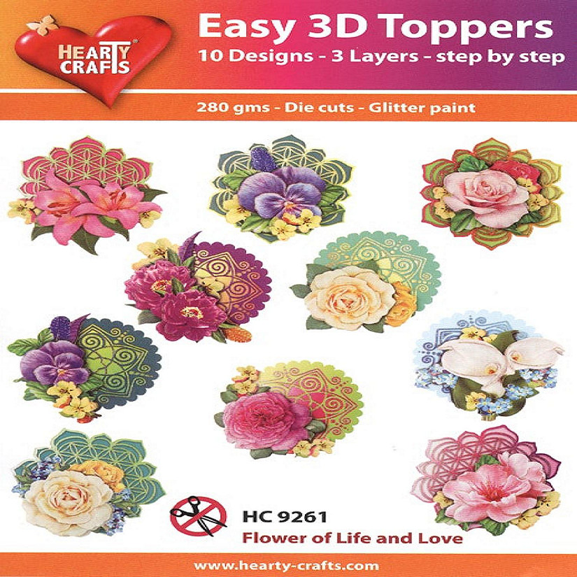 Hearty Crafts Easy 3D Toppers Flower of Life and Love Image