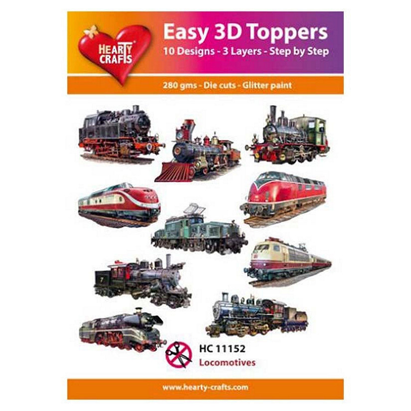 Hearty Crafts Easy 3D Toppers Locomotives Image