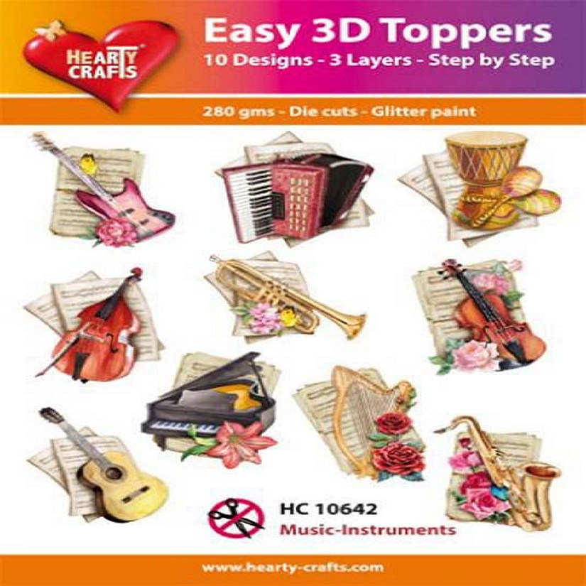 Hearty Crafts Easy 3D Toppers  MusicInstruments Image