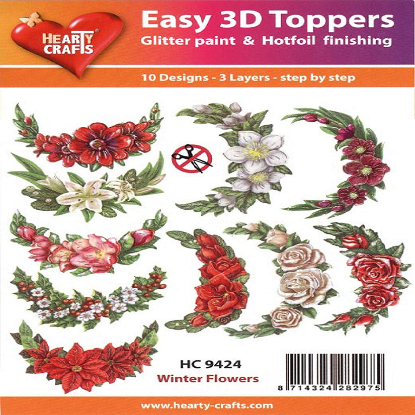 Hearty Crafts Easy 3D Toppers Winter Flowers Image