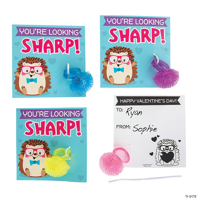Hedgehog Flashing Ring Valentine Exchanges with Card for 36 Image