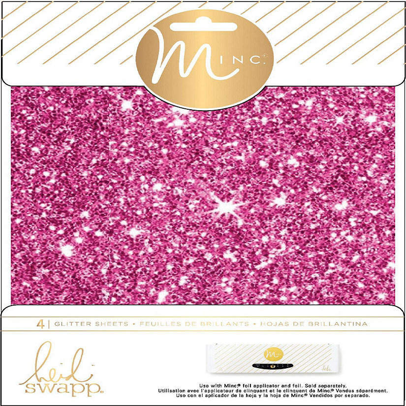 Heidi Swapp Minc Glitter Sheets 6"X8" 4/Pkg-Pink Image