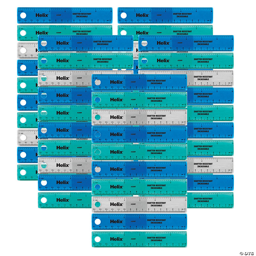 Helix Shatter Resistant Ruler 6" / 15cm, Pack of 50 Image