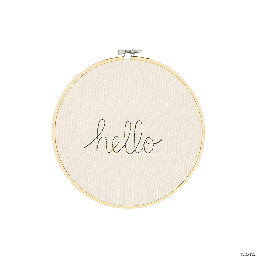 Hello Embroidery Hoop Image