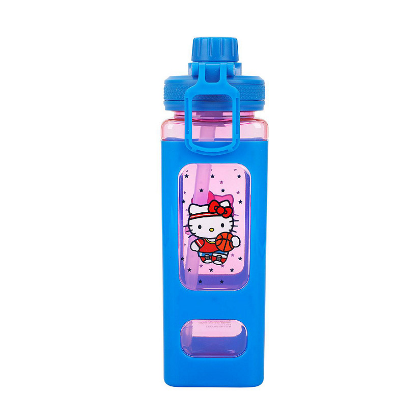 Hello Kitty Basketball 24 Oz Blue Plastic Water Bottle Image