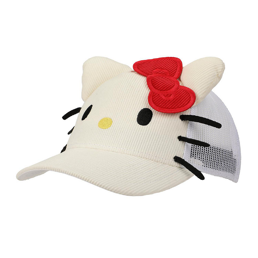Hello Kitty Big Face Women's White Trucker Hat Image