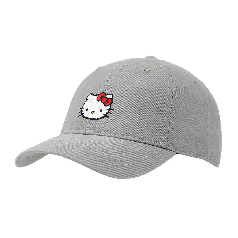 Hello Kitty Embroidered Character Gray Unstructured Baseball Cap Image