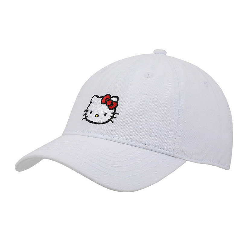 Hello Kitty Embroidered Character White Unstructured Baseball Cap Image