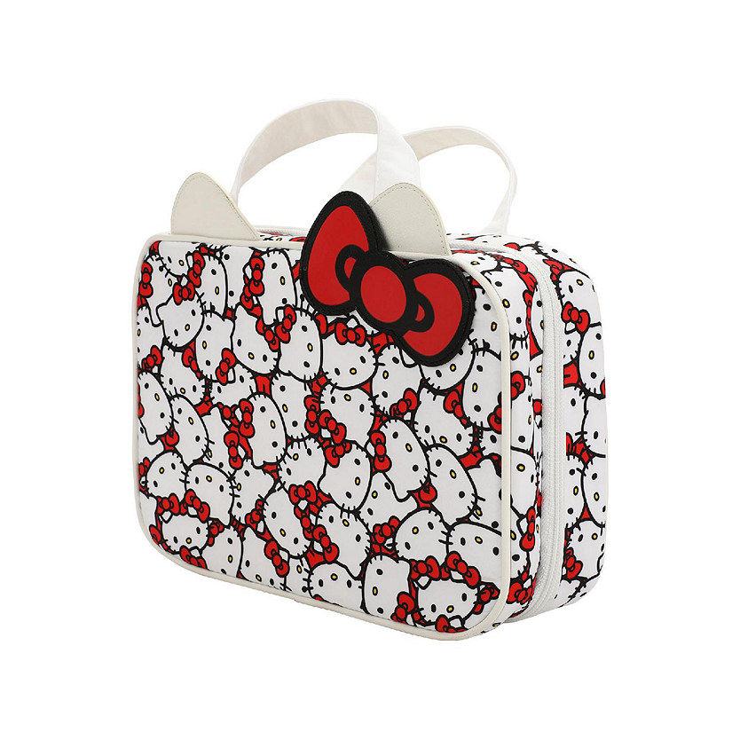 Hello Kitty Foldable Hanging Toiletry Travel Bag Cosmetic Case With 3D Bow Image