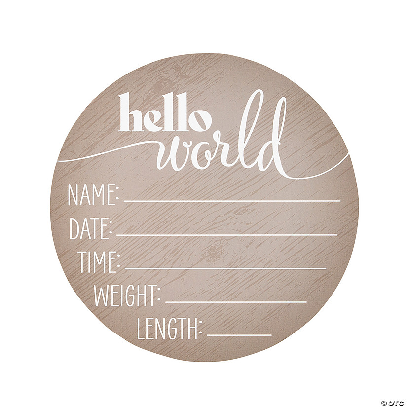 Hello World Neutral Baby Arrival Sign Image