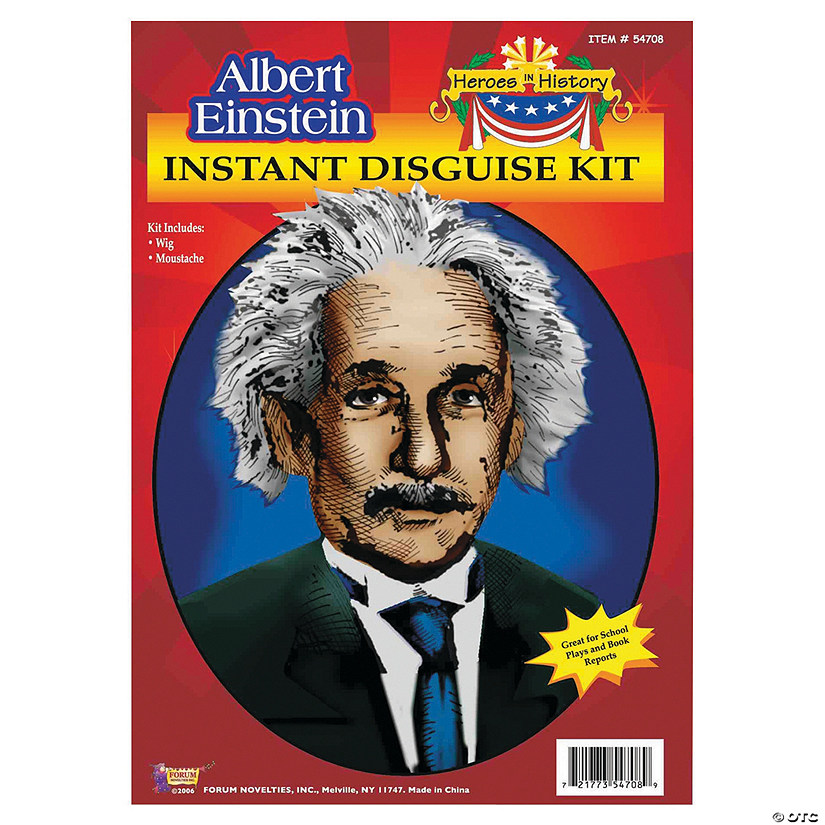 Heroes in History: Albert Einstein Wig & Mustache Costume Image