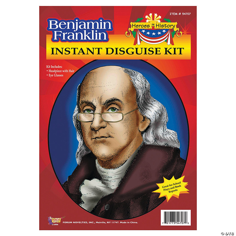 Heroes in History: Benjamin Franklin Wig & Glasses Image