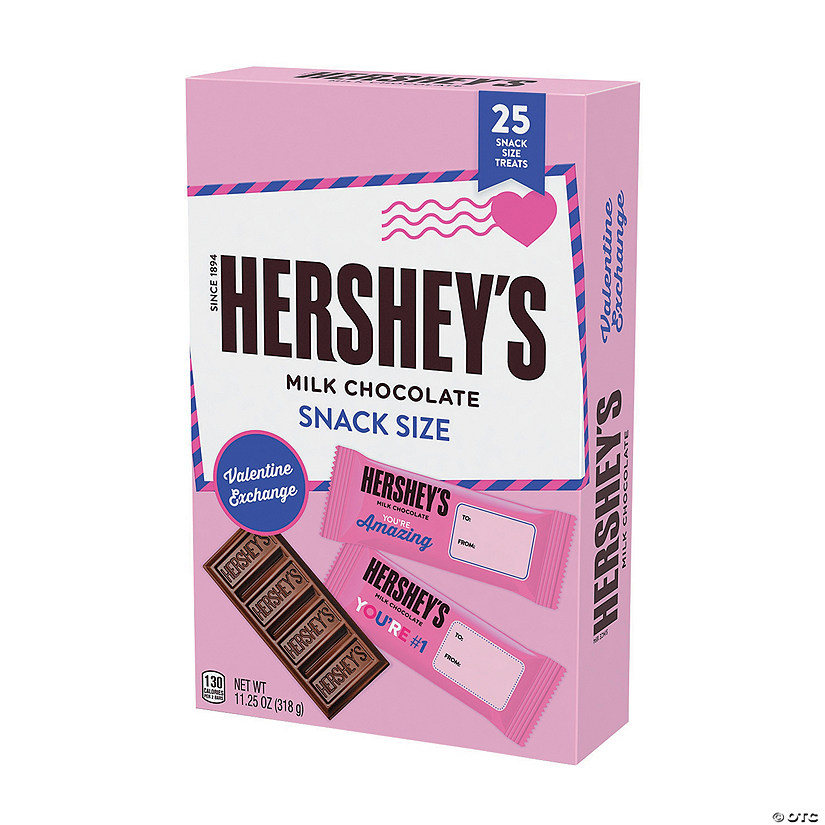 Hershey&#8217;s<sup>&#174;</sup> Snack Size Milk Chocolate Candy Bar Valentine Exchanges for 25 Image