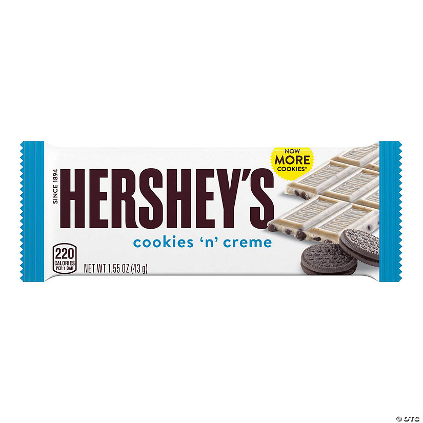 HERSHEY'S Full Size Cookies 'n' Creme Candy Bar, 1.55 oz, 36 Count Image